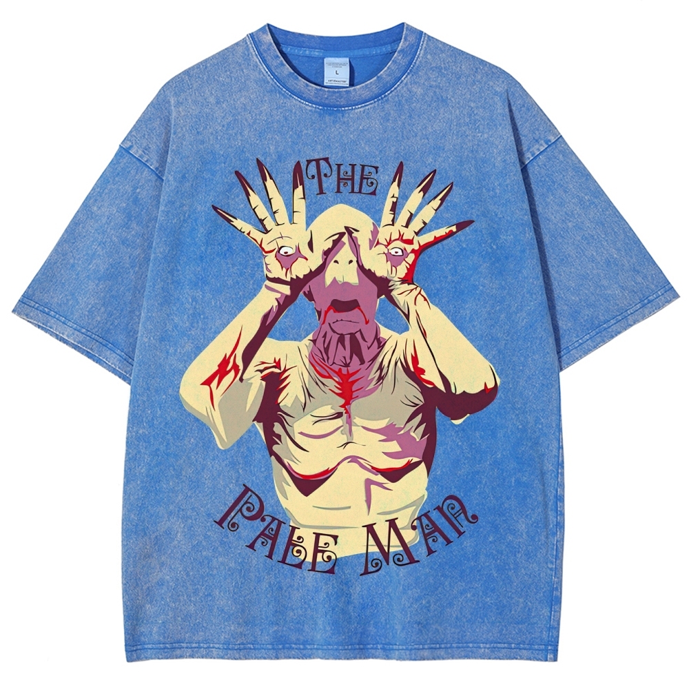 The Pale Man Horror Graphic Washed T-Shirt