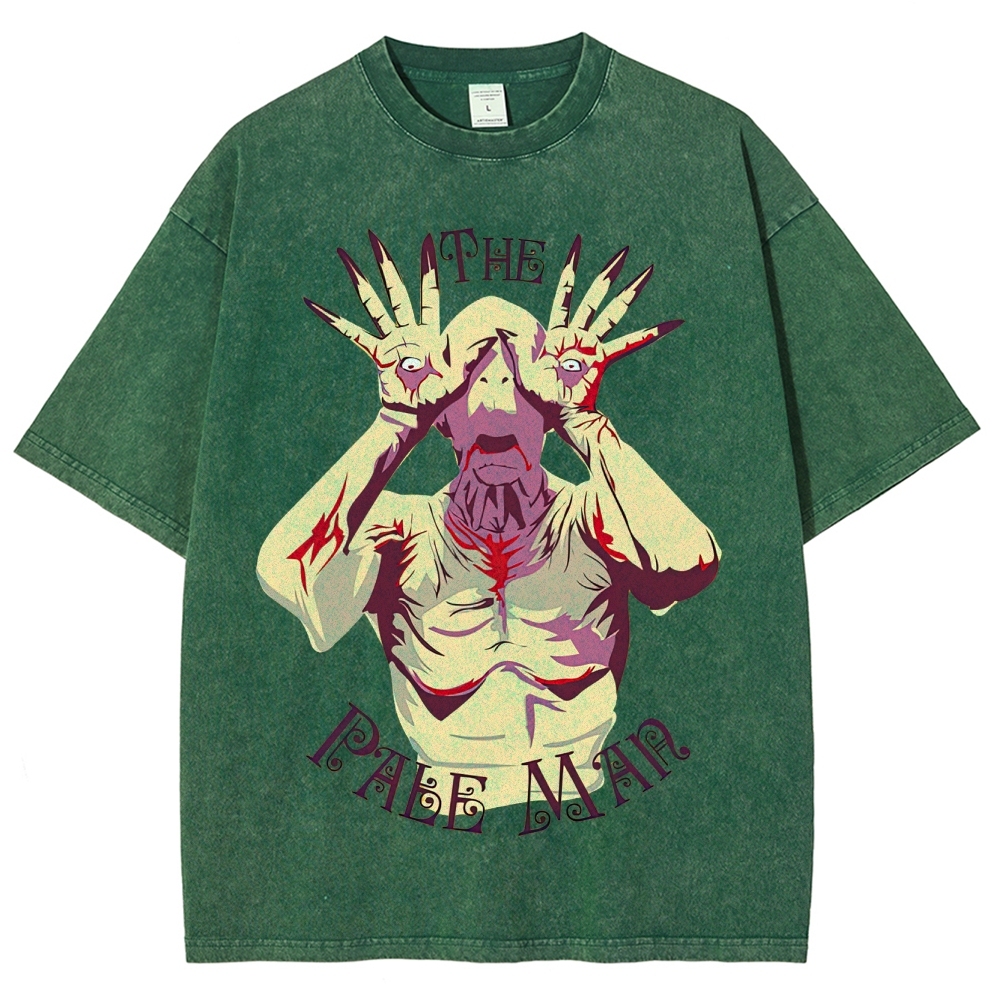 The Pale Man Horror Graphic Washed T-Shirt