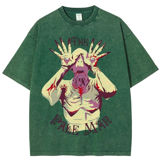 The Pale Man Horror Graphic Washed T-Shirt