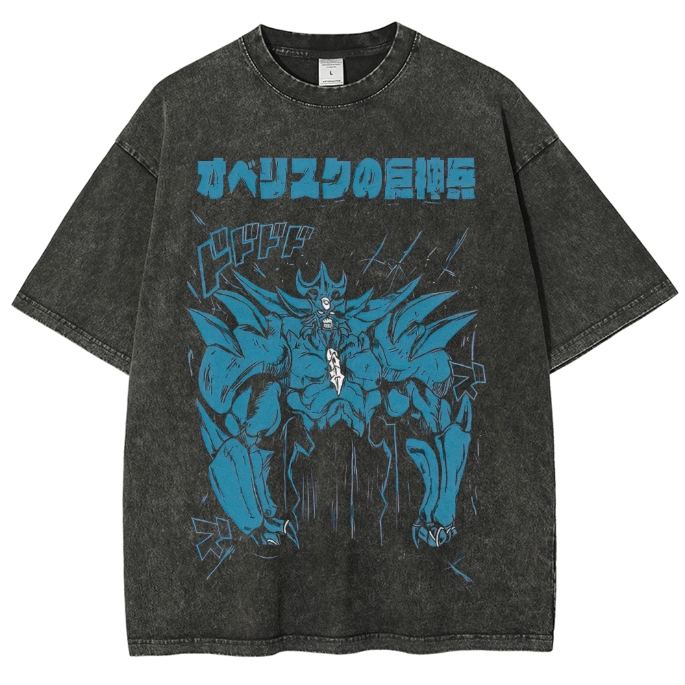 Obelisk the Tormentor Manga-Style Graphic Washed T-Shirt