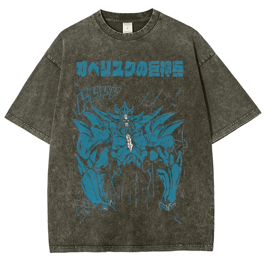 Obelisk the Tormentor Manga-Style Graphic Washed T-Shirt