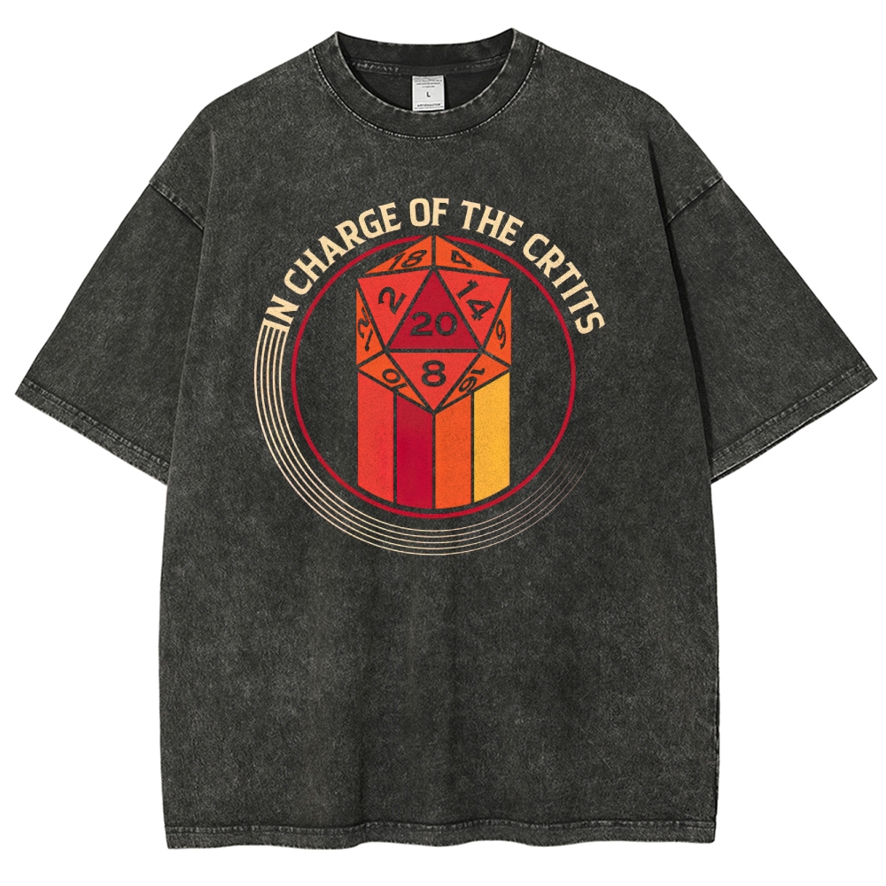 In Charge of the Crits D20 Graphic Washed T-Shirt