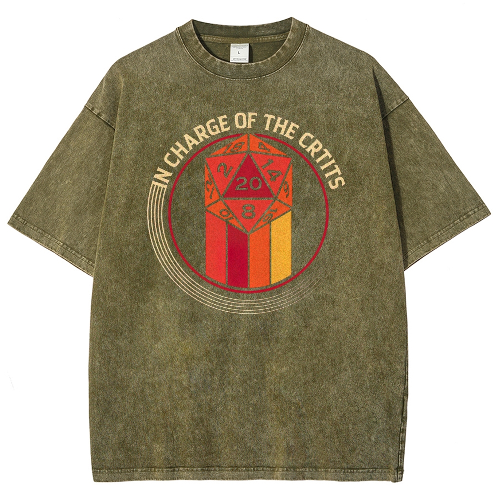 In Charge of the Crits D20 Graphic Washed T-Shirt