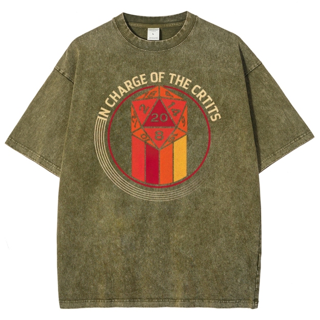 In Charge of the Crits D20 Graphic Washed T-Shirt