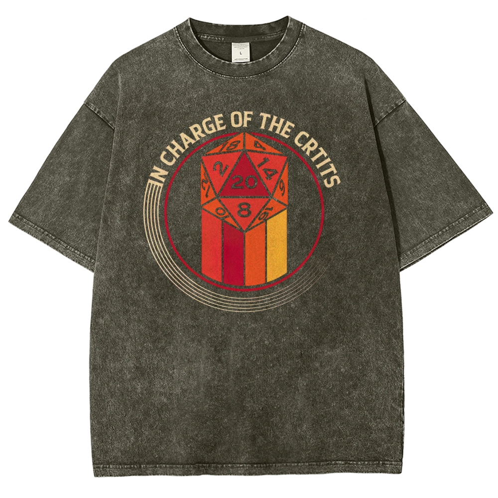 In Charge of the Crits D20 Graphic Washed T-Shirt