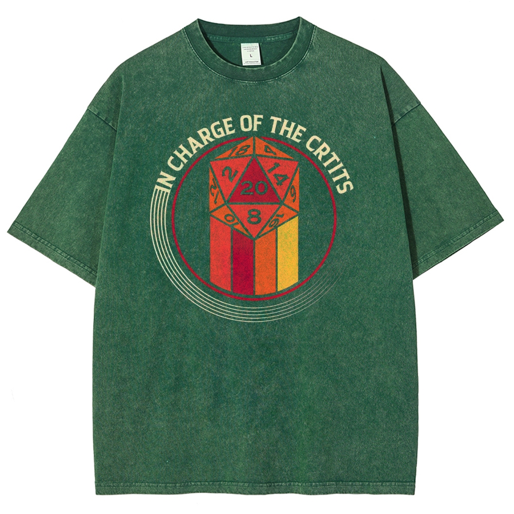 In Charge of the Crits D20 Graphic Washed T-Shirt