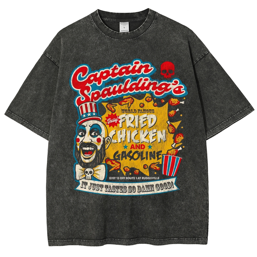 Captain Spaulding's Fried Chicken & Gasoline Graphic Washed T-Shirt