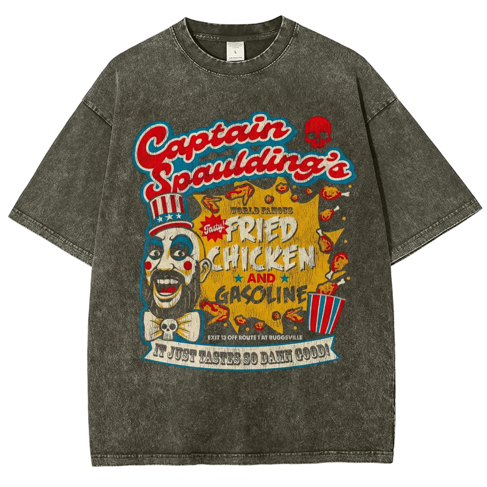 Captain Spaulding's Fried Chicken & Gasoline Graphic Washed T-Shirt