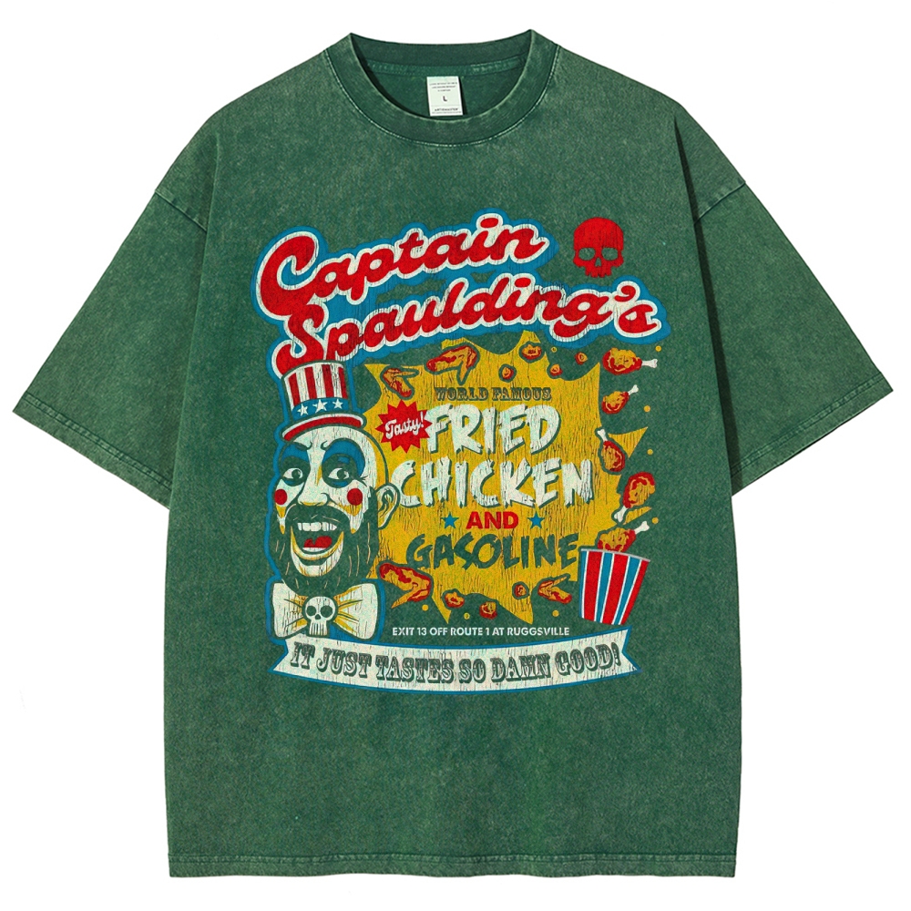 Captain Spaulding's Fried Chicken & Gasoline Graphic Washed T-Shirt