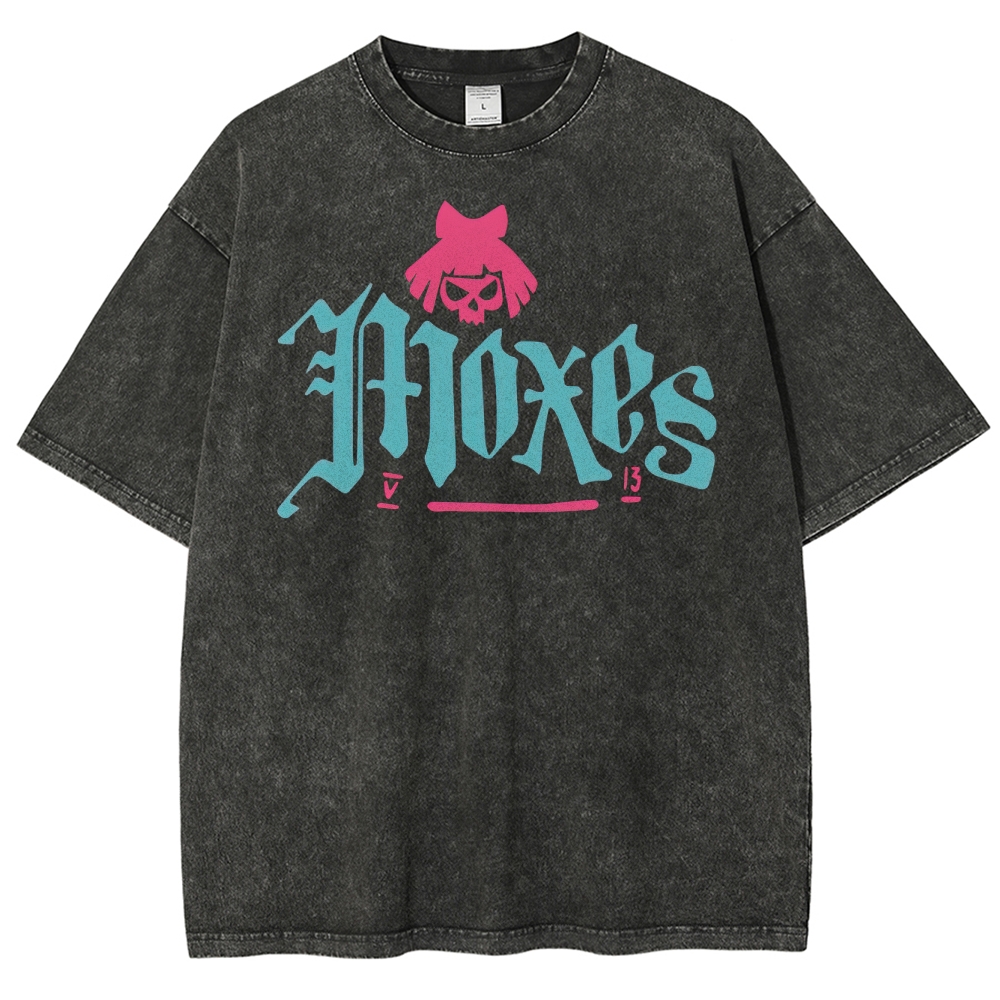 Moxes Gothic-Style Graphic Washed T-Shirt