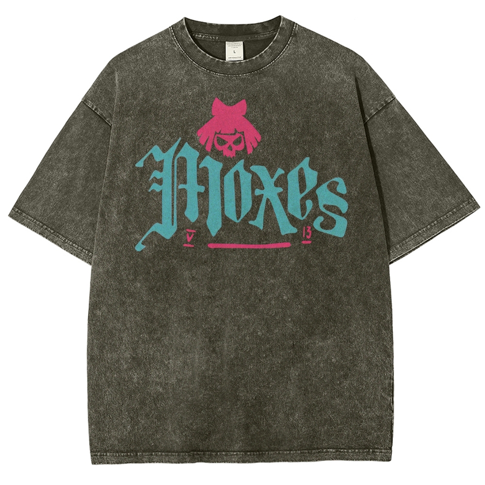 Moxes Gothic-Style Graphic Washed T-Shirt