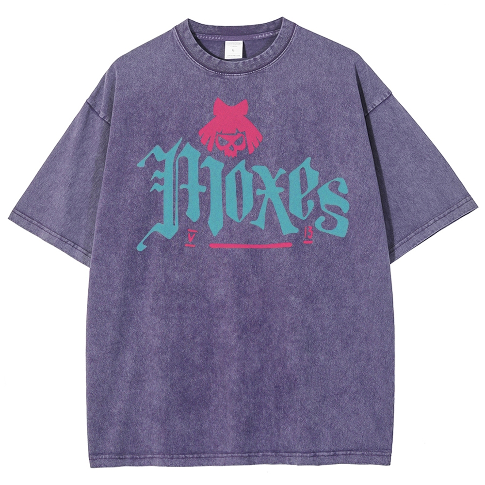 Moxes Gothic-Style Graphic Washed T-Shirt