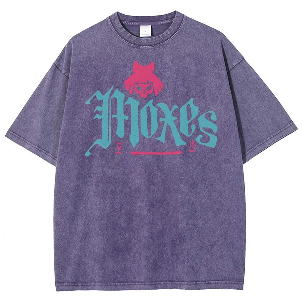 Moxes Gothic-Style Graphic Washed T-Shirt