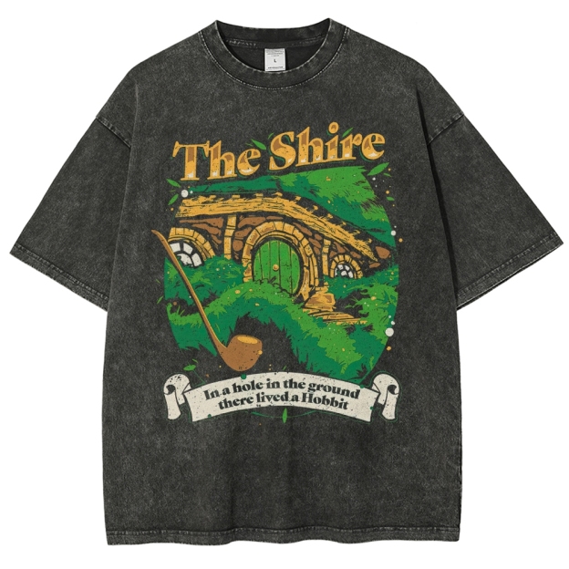 The Shire Hobbit Hole Graphic Washed T-Shirt