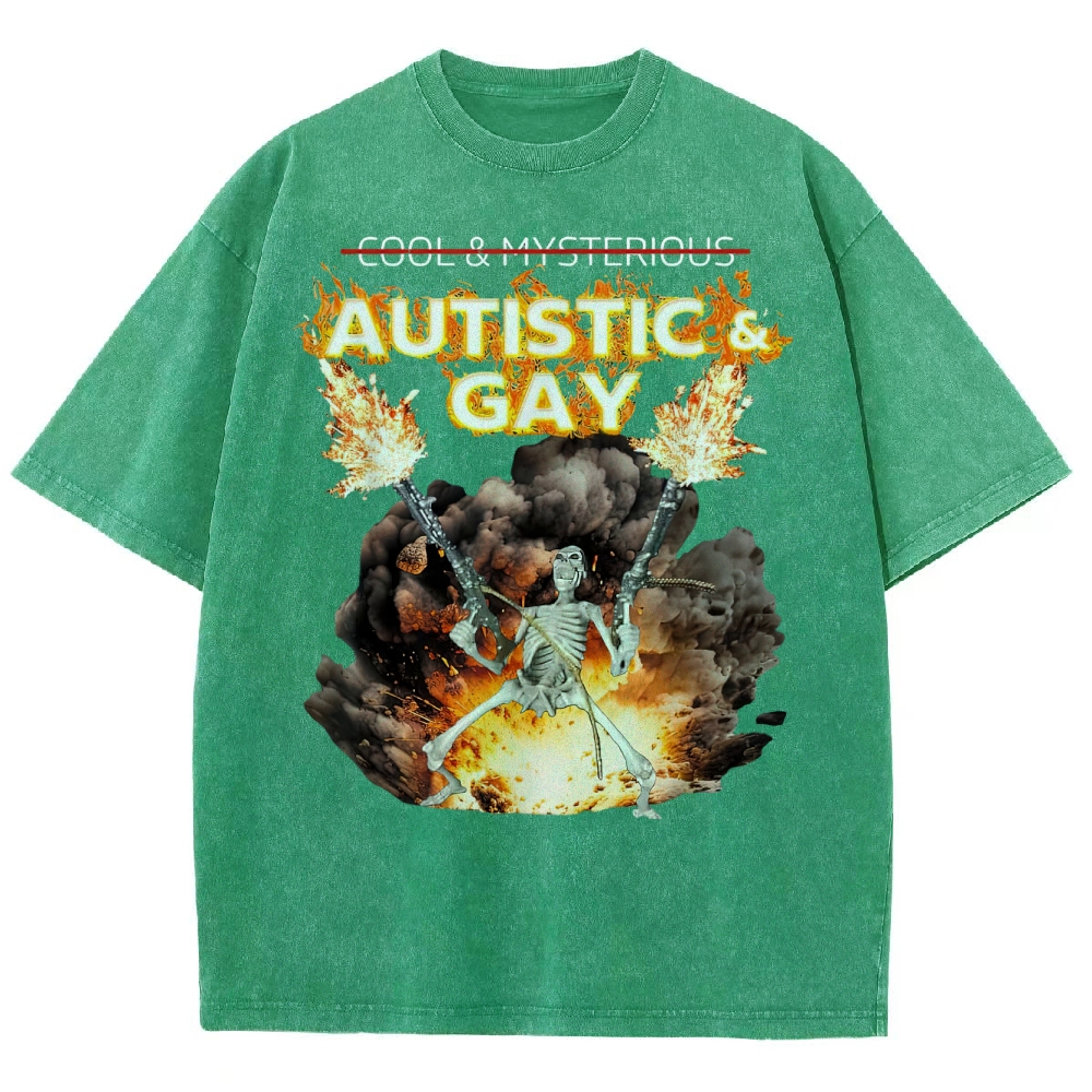 Skeleton Fire Rebellion Washed T-Shirt