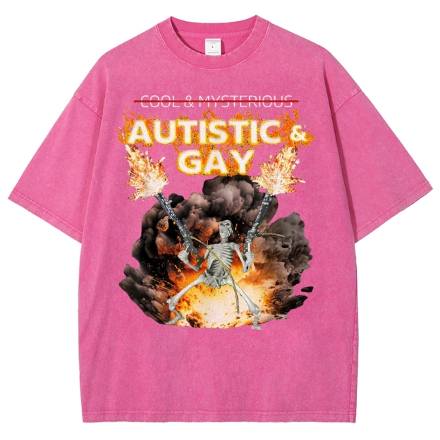 Skeleton Fire Rebellion Washed T-Shirt