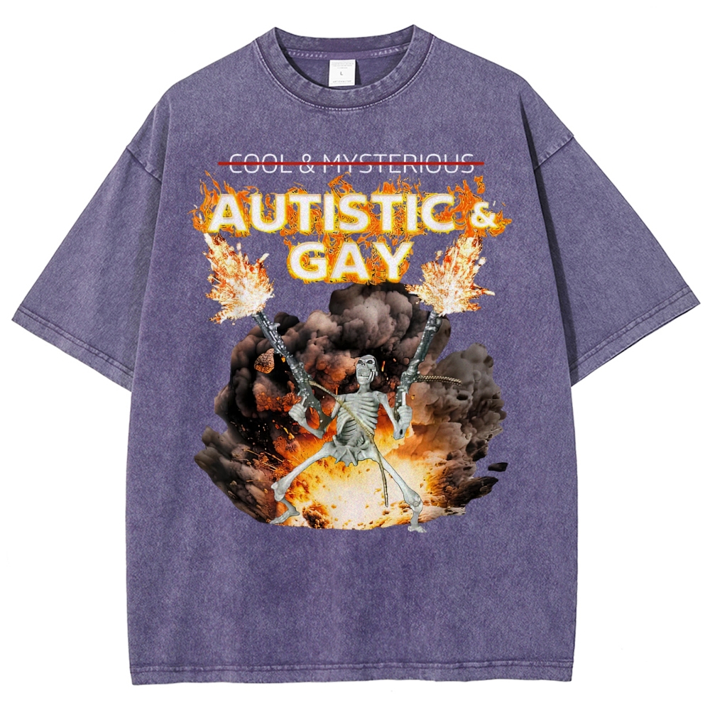 Skeleton Fire Rebellion Washed T-Shirt