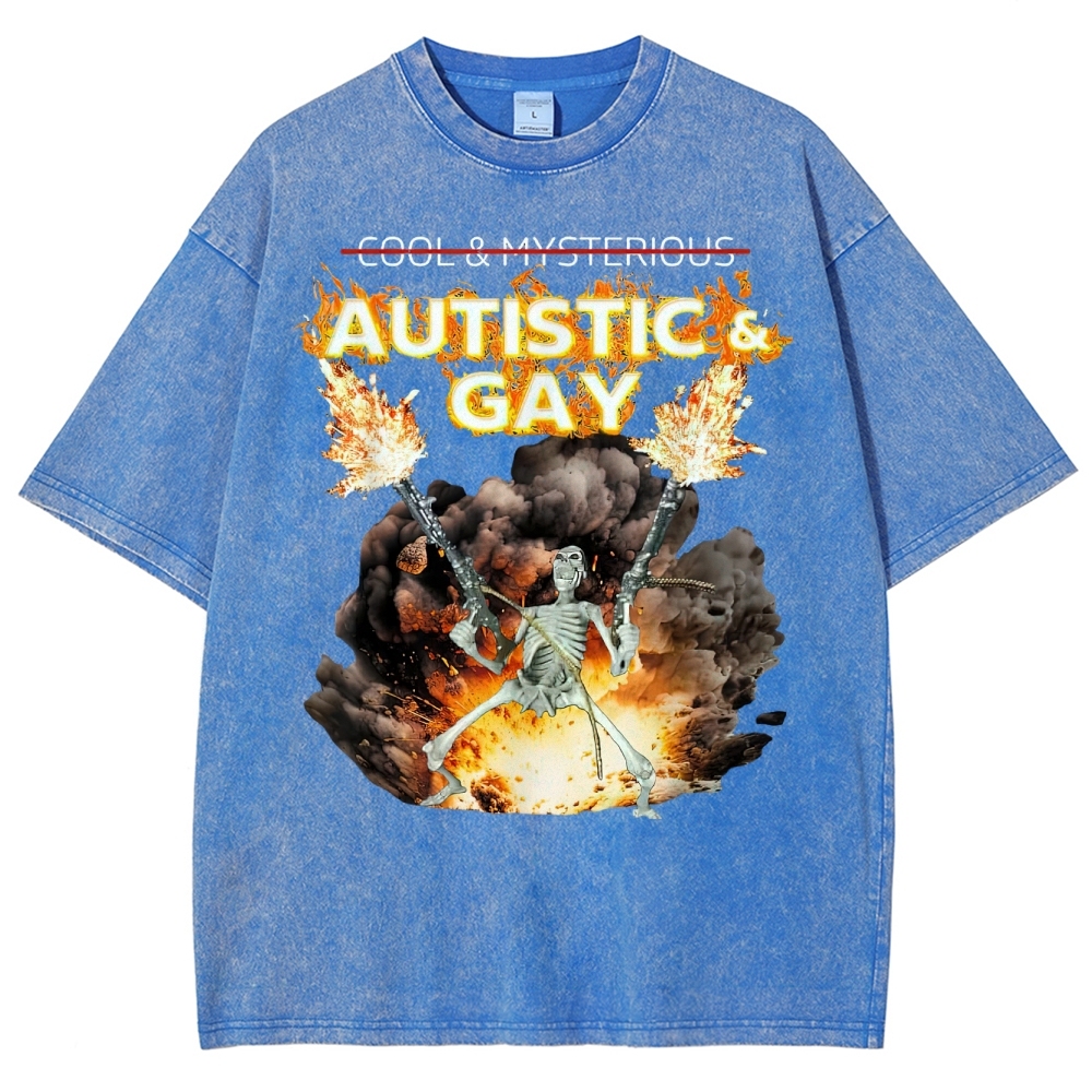 Skeleton Fire Rebellion Washed T-Shirt