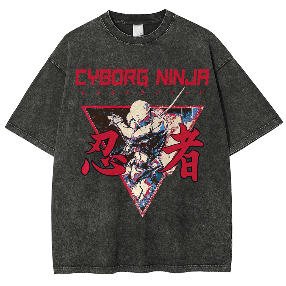 Cyborg Ninja Unisex Washed T-Shirt 