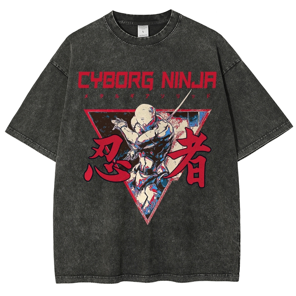 Cyborg Ninja Unisex Washed T-Shirt 
