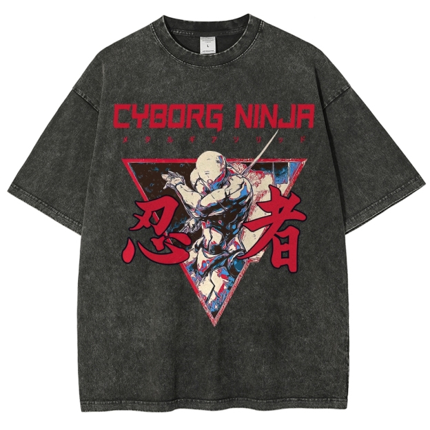 Cyborg Ninja Unisex Washed T-Shirt 
