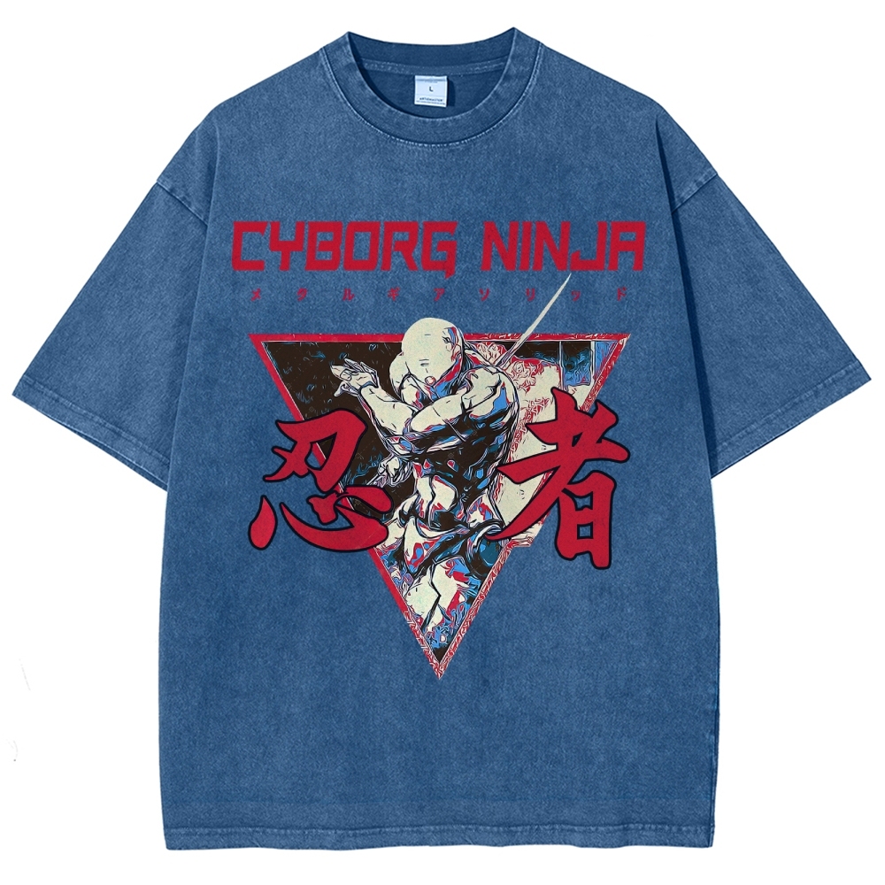 Cyborg Ninja Unisex Washed T-Shirt 