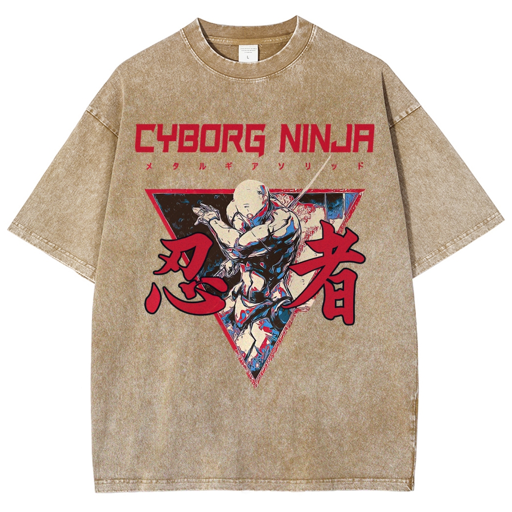 Cyborg Ninja Unisex Washed T-Shirt 
