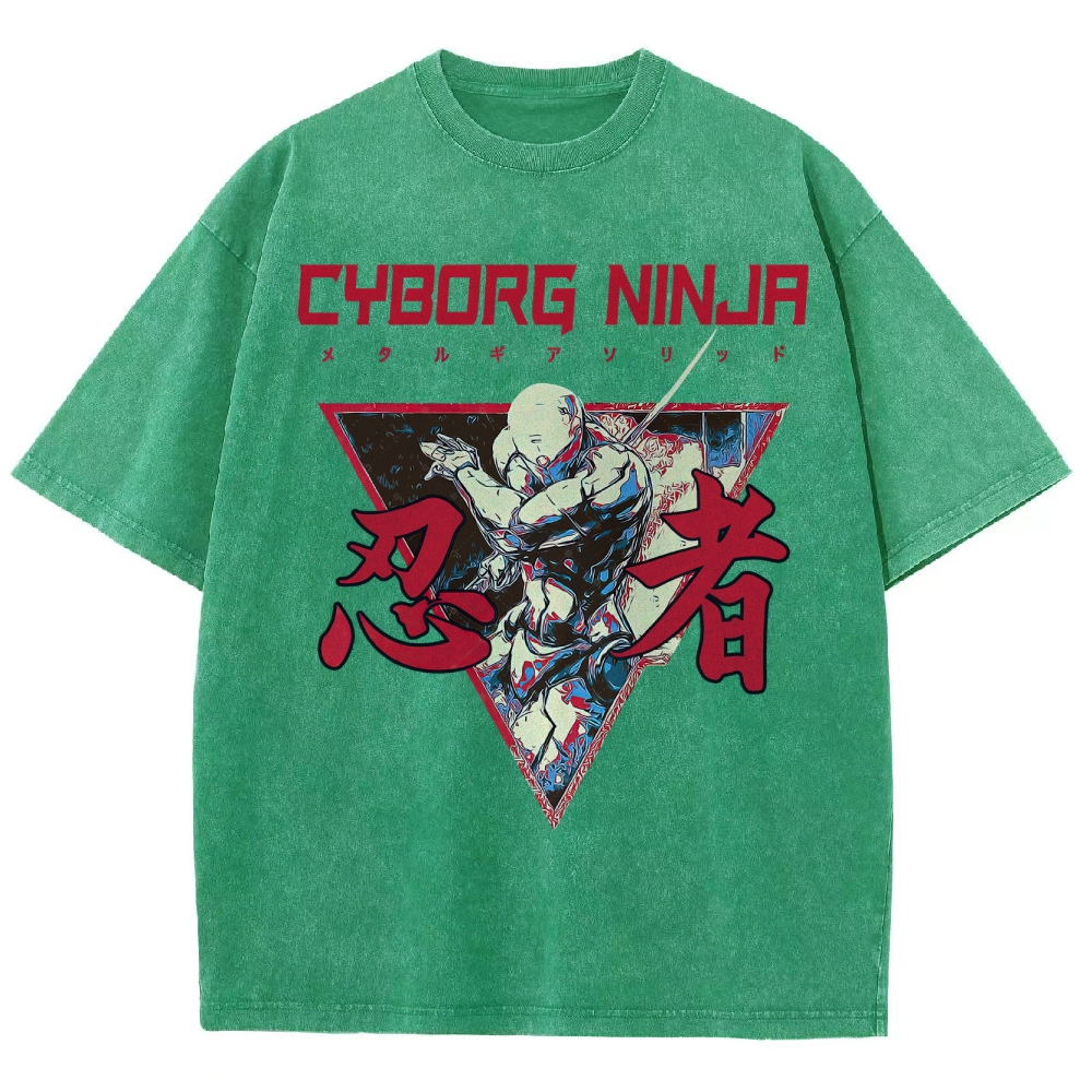Cyborg Ninja Unisex Washed T-Shirt 