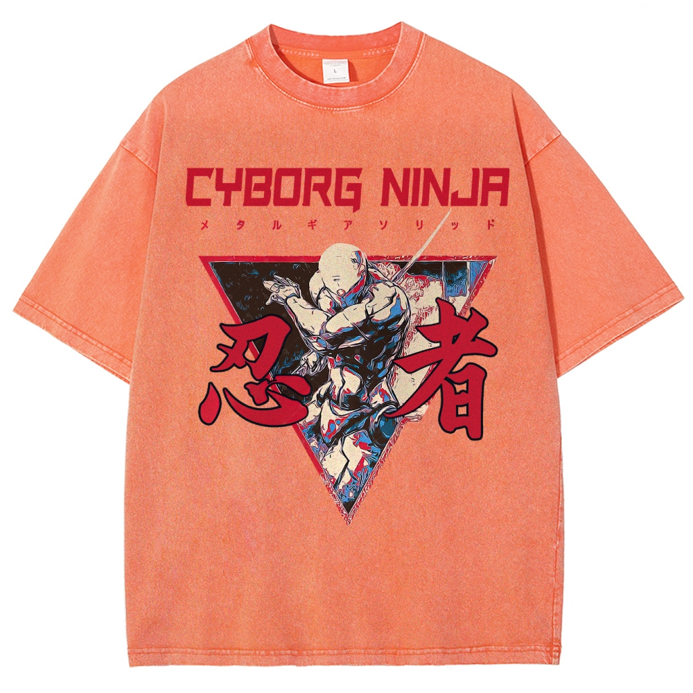 Cyborg Ninja Unisex Washed T-Shirt 