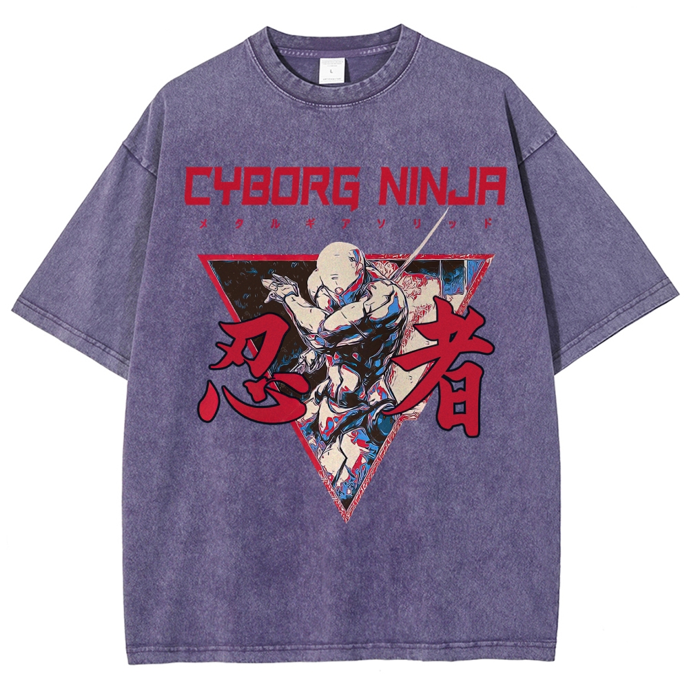 Cyborg Ninja Unisex Washed T-Shirt 