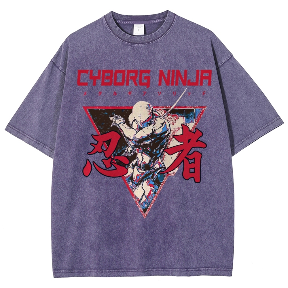 Cyborg Ninja Unisex Washed T-Shirt 