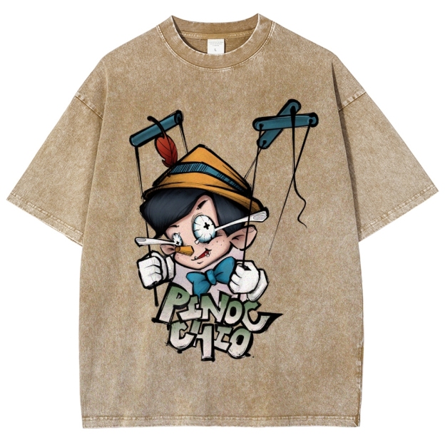 Pinocchio Puppet Graphic Washed T-Shirt