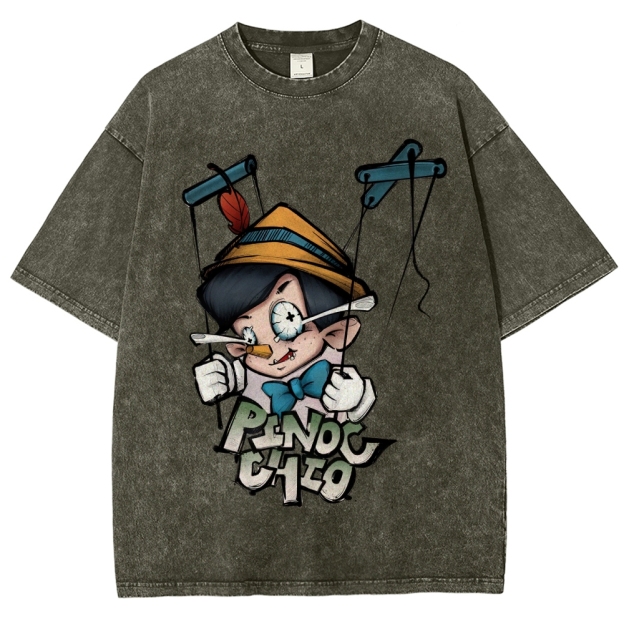 Pinocchio Puppet Graphic Washed T-Shirt