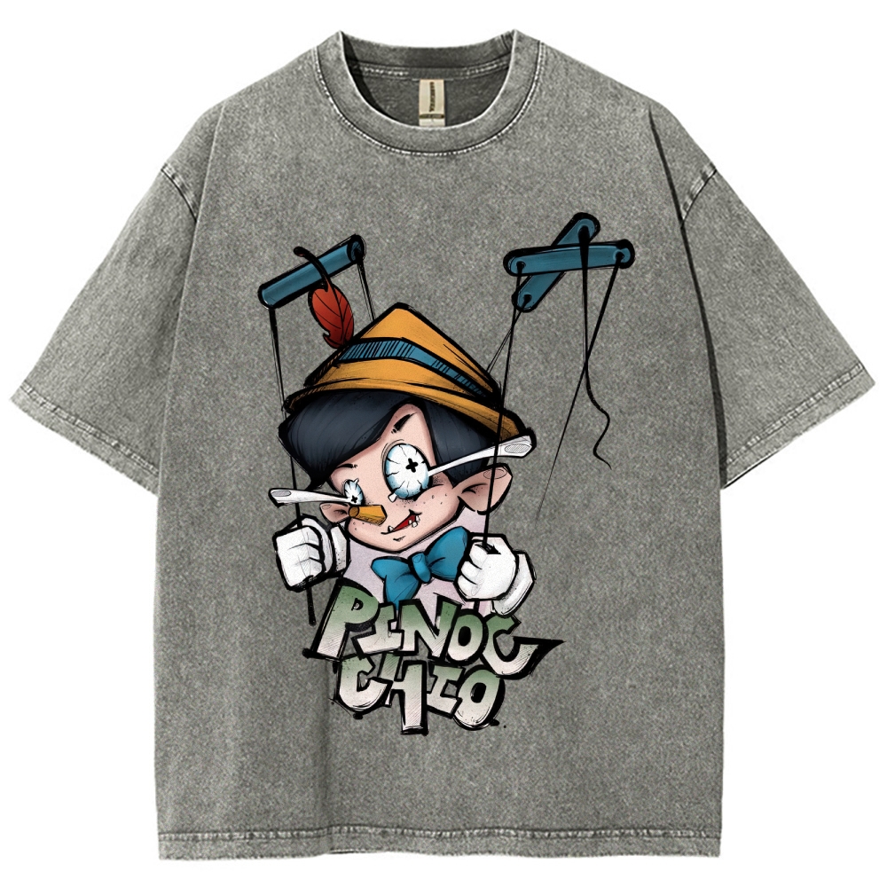 Pinocchio Puppet Graphic Washed T-Shirt