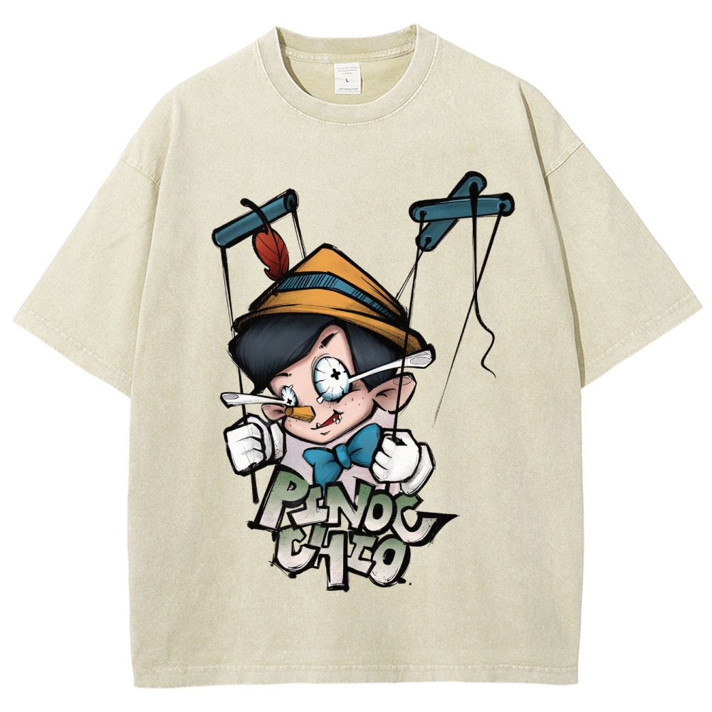 Pinocchio Puppet Graphic Washed T-Shirt