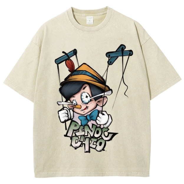 Pinocchio Puppet Graphic Washed T-Shirt