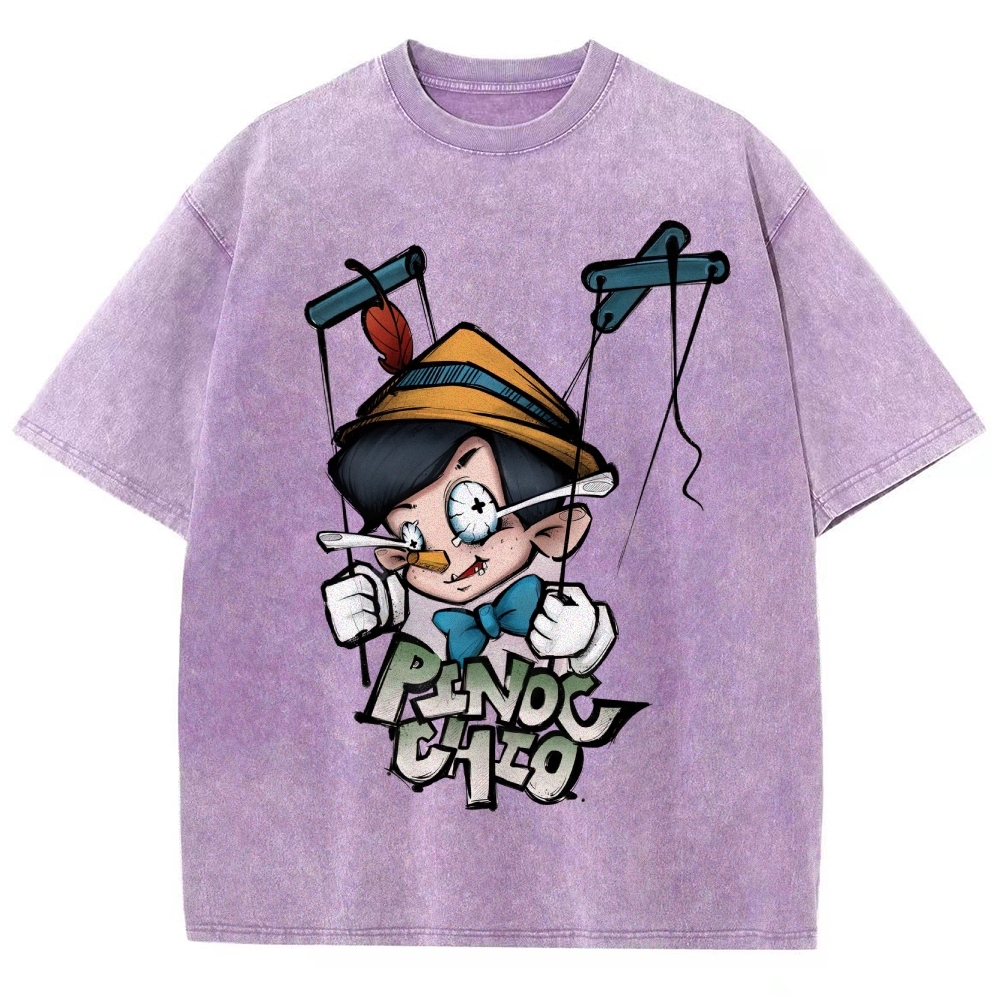 Pinocchio Puppet Graphic Washed T-Shirt