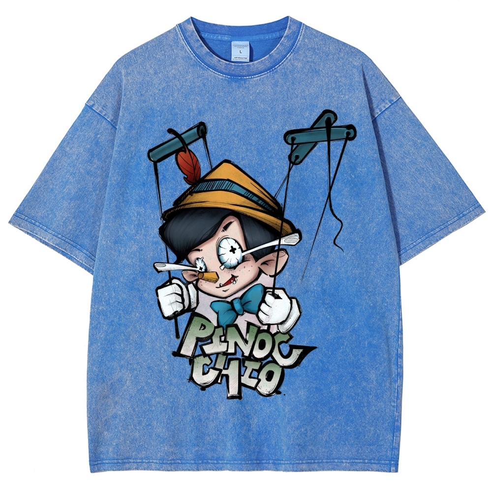 Pinocchio Puppet Graphic Washed T-Shirt
