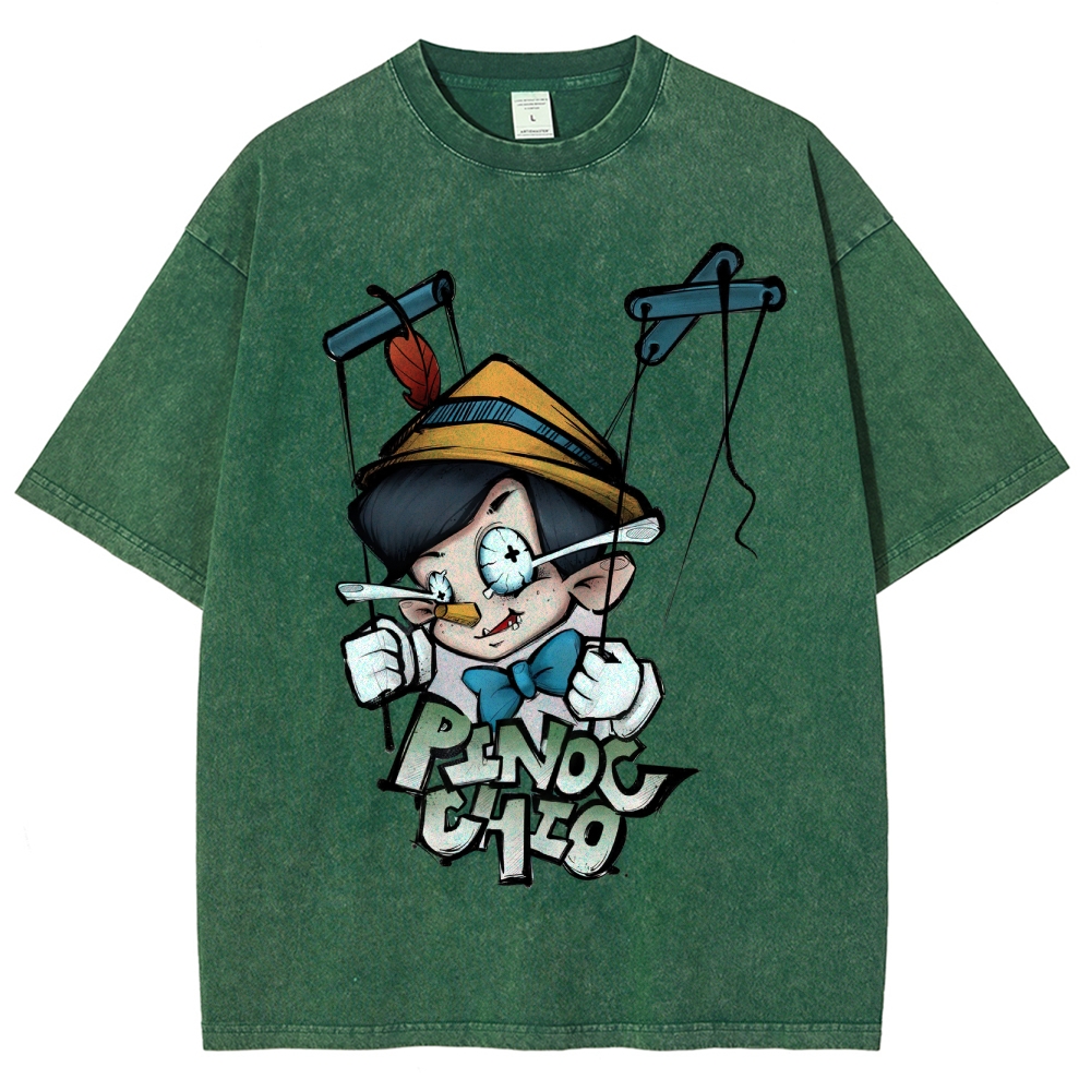 Pinocchio Puppet Graphic Washed T-Shirt