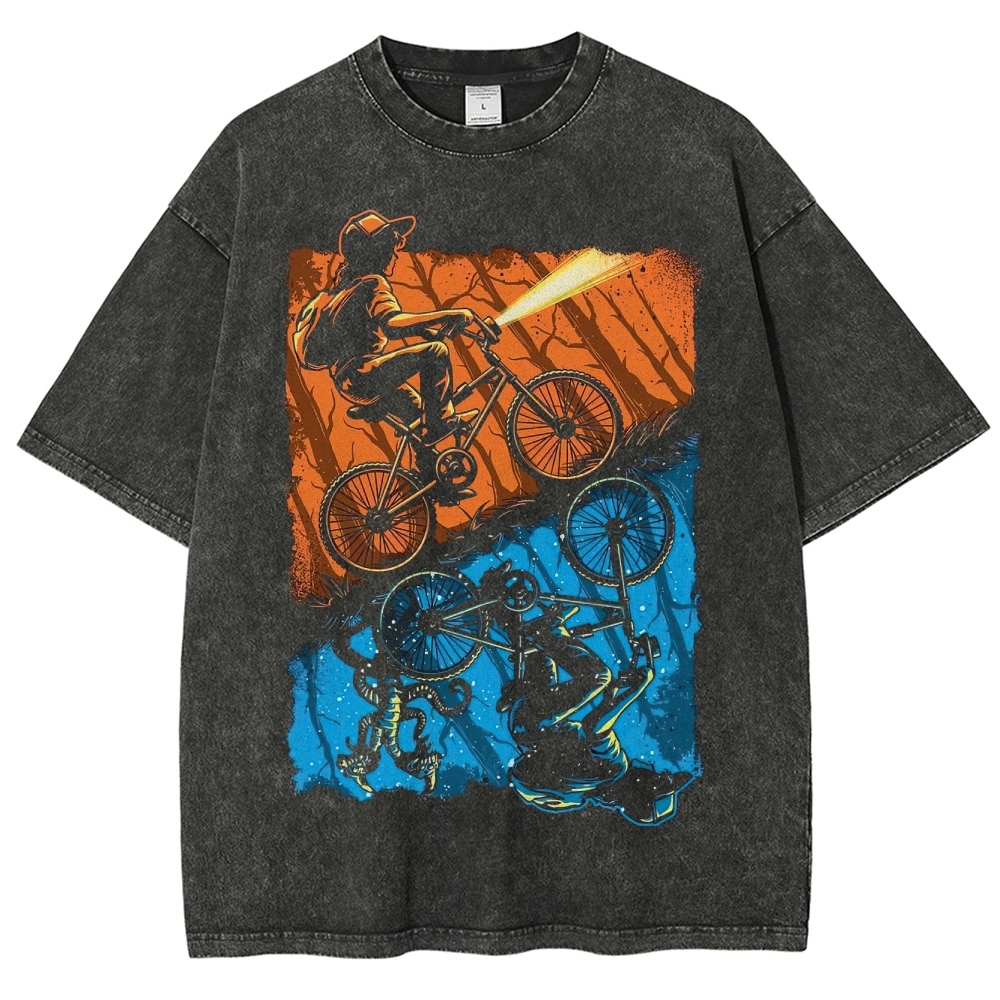 Bi-Cycle Dual-World Graphic Washed T-Shirt