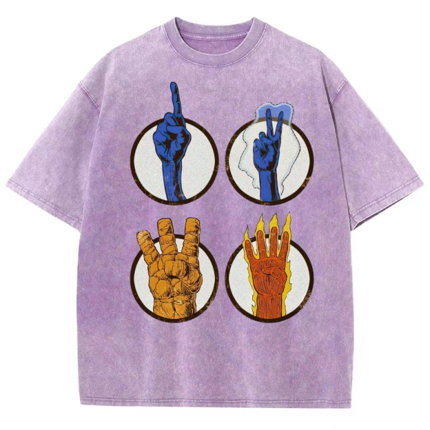Elemental Hand Signs Graphic Washed T-Shirt