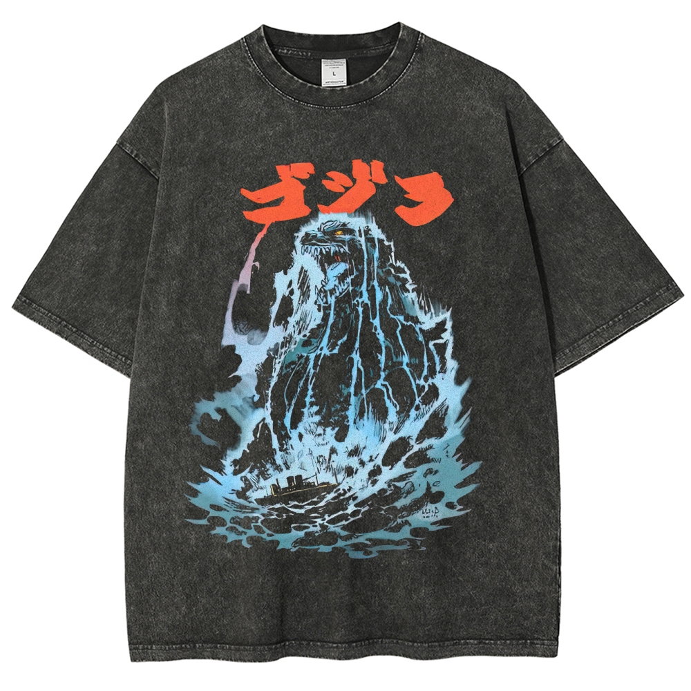 Gojira Water Splash Graphic Washed T-Shirt