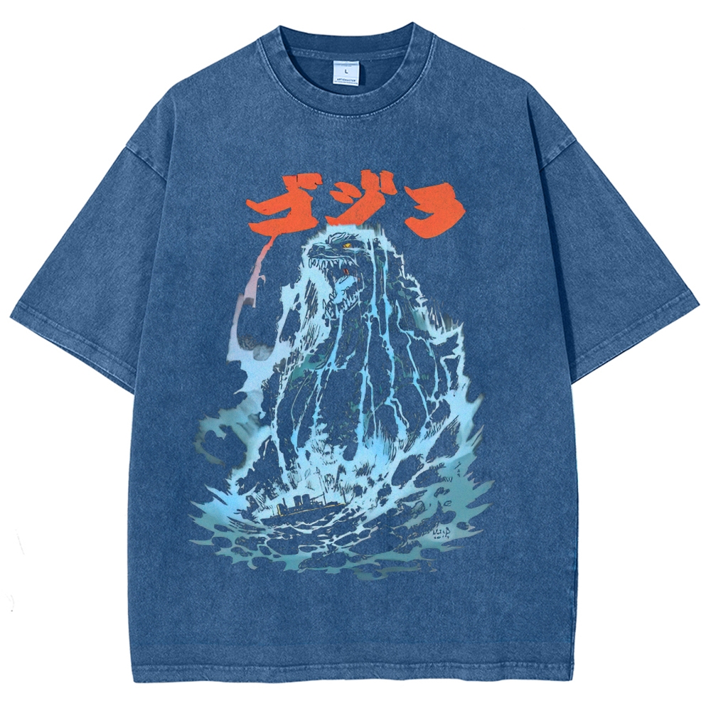 Gojira Water Splash Graphic Washed T-Shirt