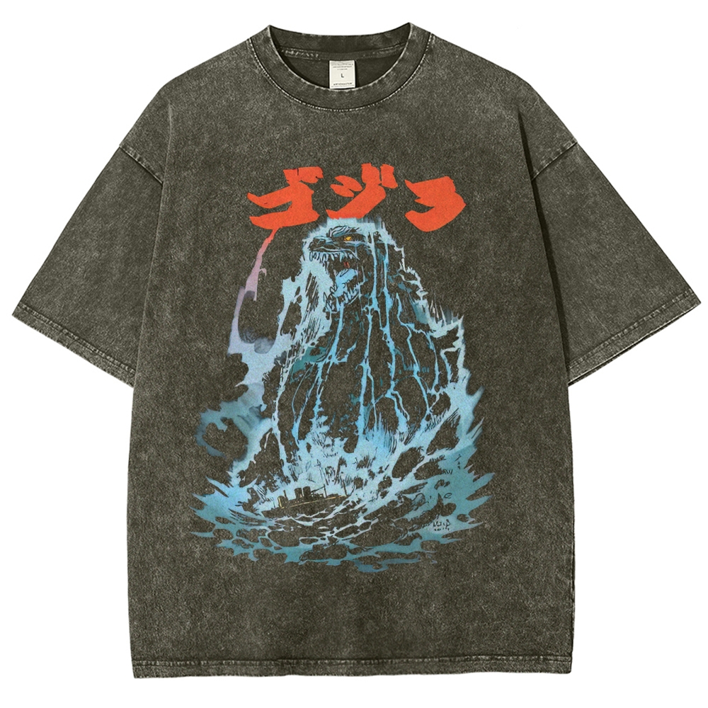 Gojira Water Splash Graphic Washed T-Shirt