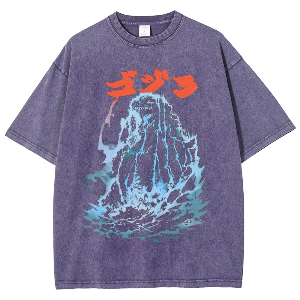 Gojira Water Splash Graphic Washed T-Shirt