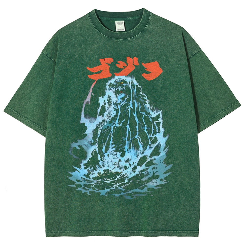 Gojira Water Splash Graphic Washed T-Shirt