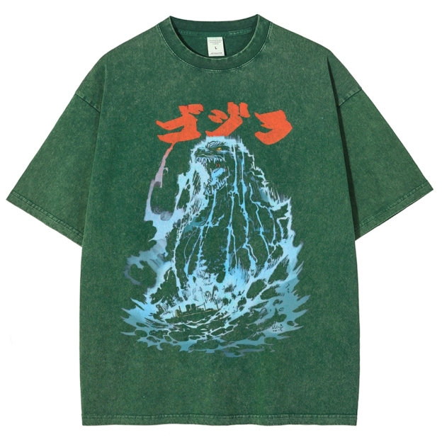 Gojira Water Splash Graphic Washed T-Shirt