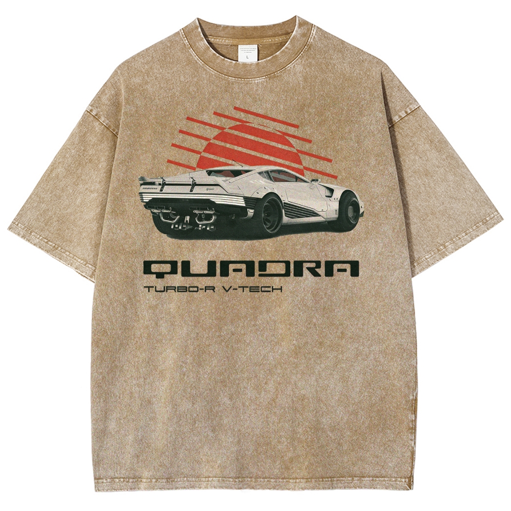 Quadra Turbo-R V-Tech Car Graphic Washed T-Shirt