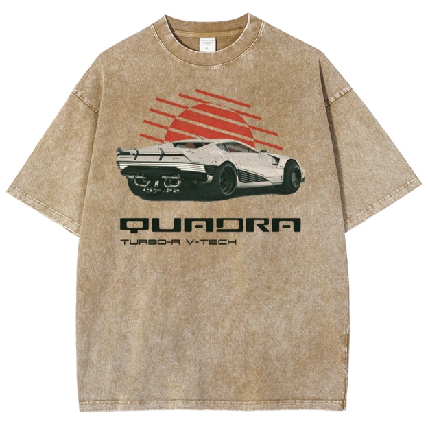 Quadra Turbo-R V-Tech Car Graphic Washed T-Shirt