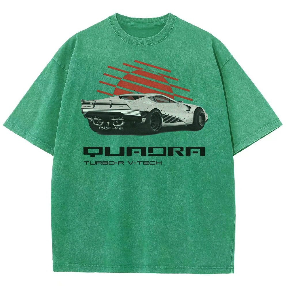 Quadra Turbo-R V-Tech Car Graphic Washed T-Shirt